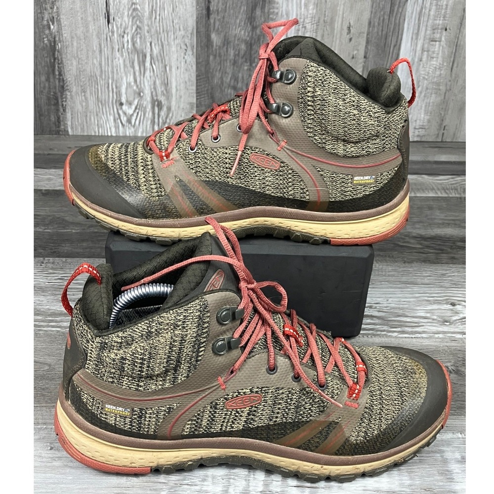 Keen Terradora Waterproof Hiking Boots Brown Red Womens 10.5 1017687